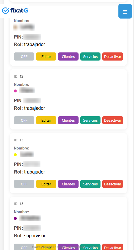 Gestión de trabajadores de fixatG
