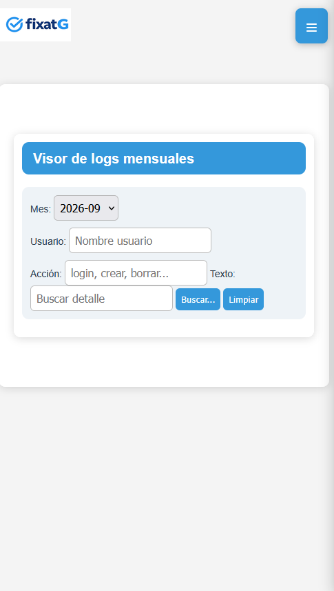 Visor de logs mensuales de fixatG