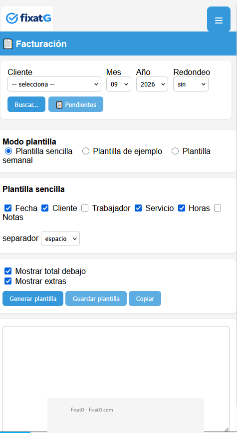 Módulo de facturación de fixatG