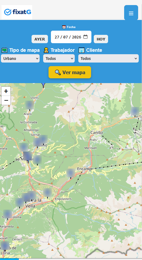 Mapa GPS de servicios de fixatG
