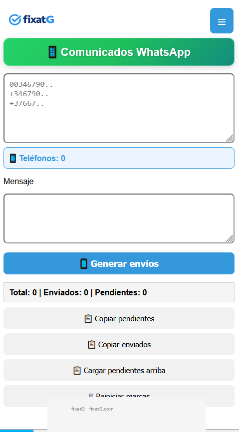 Comunicados WhatsApp de fixatG